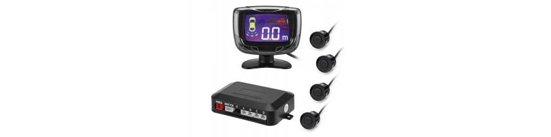 A Professional L666 színes LCD kijelzős tolatóradar, tolató radar, PDC, tolatást segítő, parkolósegéd fekete szenzorral