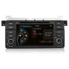 BMW E46/E39 2 din, 7" színes, érintőképernyős multimédiás, multimédia fejegység, beépített GPS, Navigáció, Bluetooth, DVD lejátszó