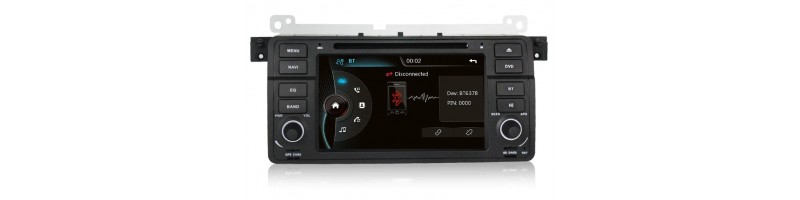 BMW E46/E39 2 din, 7" színes, érintőképernyős multimédiás, multimédia fejegység, beépített GPS, Navigáció, Bluetooth, DVD lejátszó
