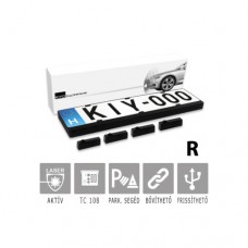 KIYO D Ultimate AP 4R: rendszámkeretbe építhető 4 db szenzort tartalmazó aktív lézeres eszköz, multifunkciós parkolósegéd, dupla kerettel