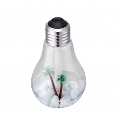 Kreatív, LED villanykörte alakú párásító, légfrissítő ezüst színben