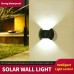 Kültéri, vízálló, napelemes, 8 LED-es fali lámpa, dekorációs lámpa sárga fénnyel