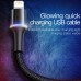 Baseus USB LED-es töltőkábel, gyorstöltés funkcióval iPhone 6, 6S, 7, 8, X, XS, XR, SE, 11, 12, 13, PRO, PRO MAX, PLUS készülékhez fekete színben 3 méter