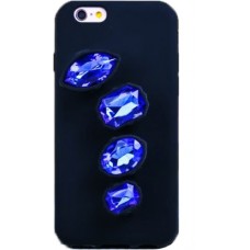 Kék kövekkel díszített gyűrűs szilikon telefontok iPhone 6/6S/7/8-hoz
