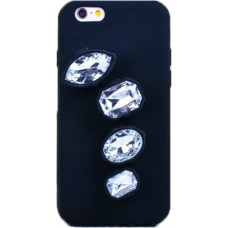 Fehér kövekkel díszített gyűrűs szilikon telefontok iPhone 6/6S/7/8-hoz