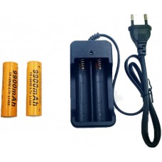TRB 9900mAh-es 18650 Li-ion újratölthető elem, akkumulátor, töltővel és USB kábellel 3.7V